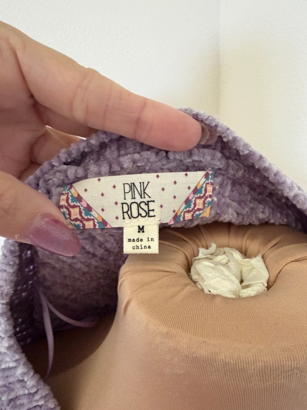 Lilac Chenille Cable Knit Sweater Cozy Spring Size M Pink Rose - Picture 8 of 9